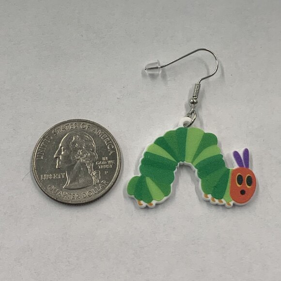 Caterpillar Earring, Teacher Earring, Educator Earring, Insect Earring, Gift - Picture 4 of 4